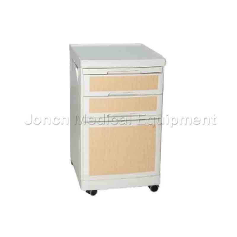 BS009-21 Hospital Medical Bedside Cabinet ABS Plastic Bedside Table with Drawer Wheels