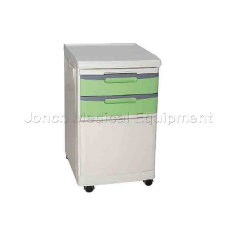 BS009-21 Hospital Medical Bedside Cabinet ABS Plastic Bedside Table with Drawer Wheels