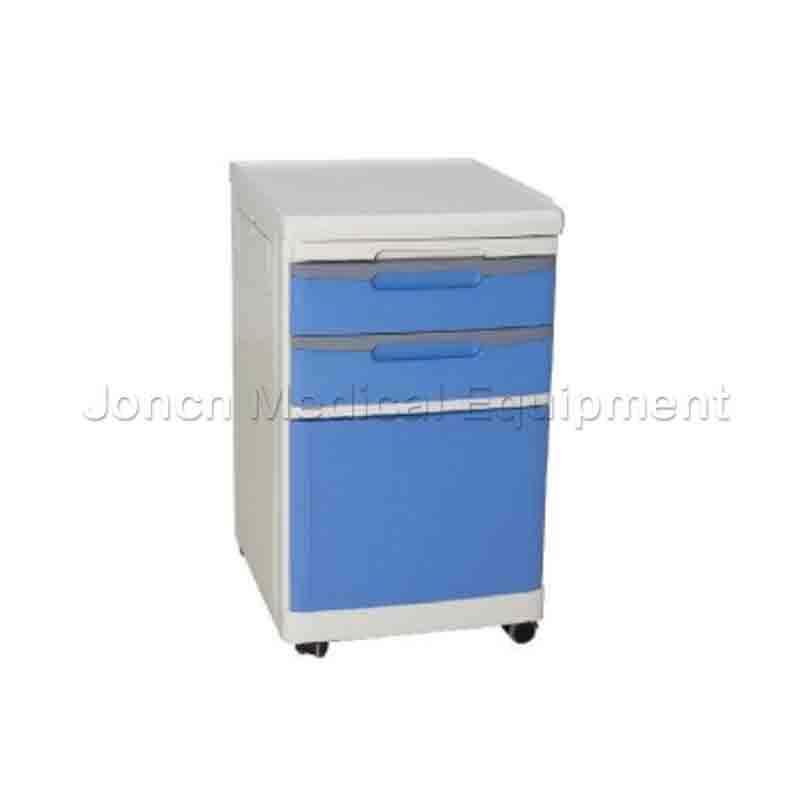 BS009-21 Hospital Medical Bedside Cabinet ABS Plastic Bedside Table with Drawer Wheels